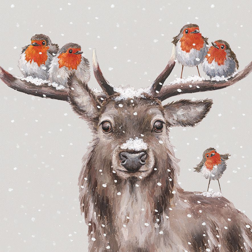 Wrendale Designs Festive Friends Boxed Stag Christmas Cards