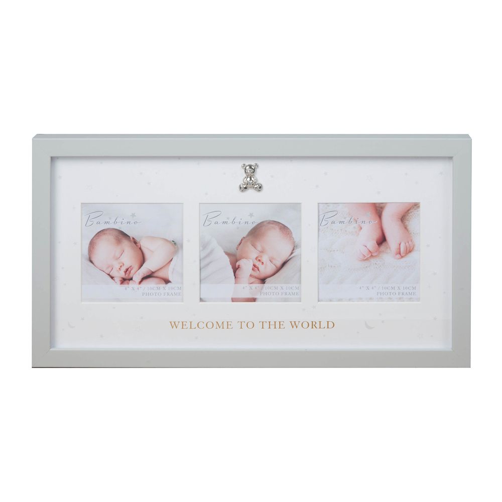 Widdop Welcome To The World Silver Teddy Baby Photo Frame