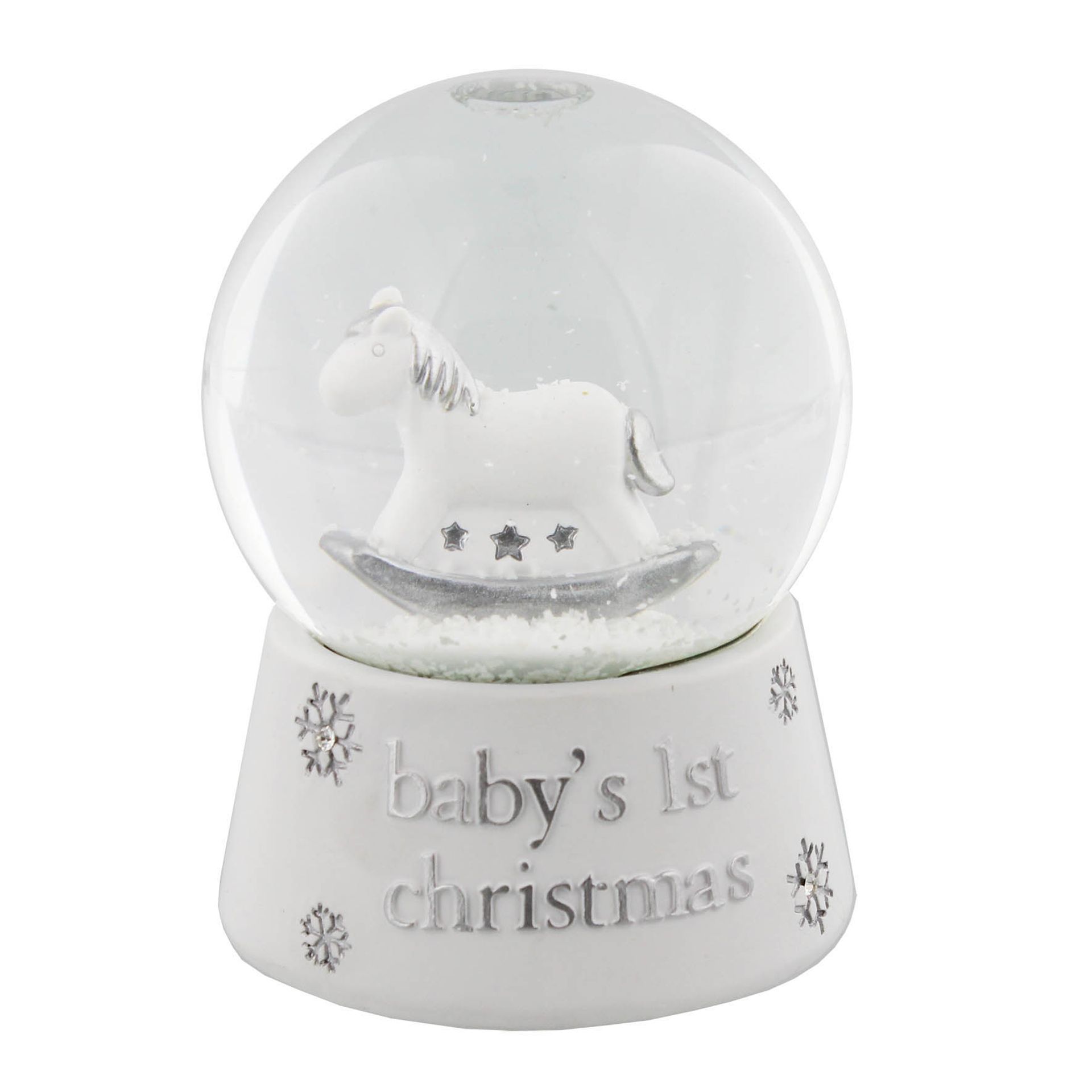 Widdop Bambino Baby's 1st Christmas Rocking Horse Snow Globe