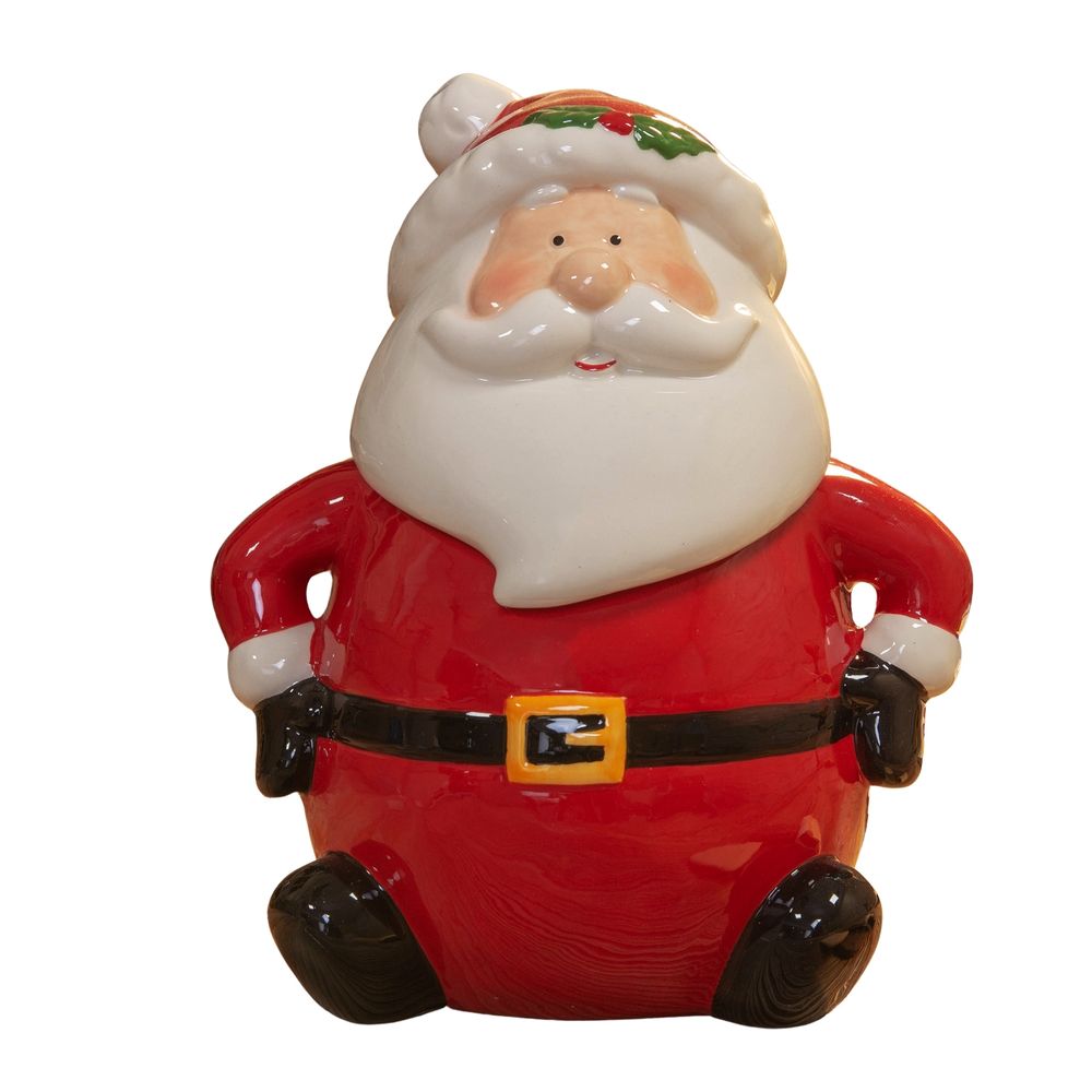 Widdop Gifts Santa Themed Ceramic Christmas Cookie Jar