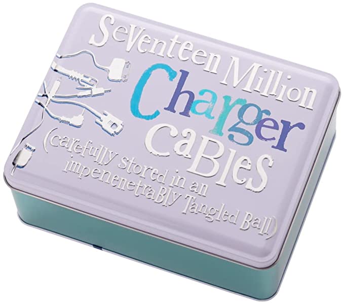 Bright Side Charger Cables Novelty Storage Tin