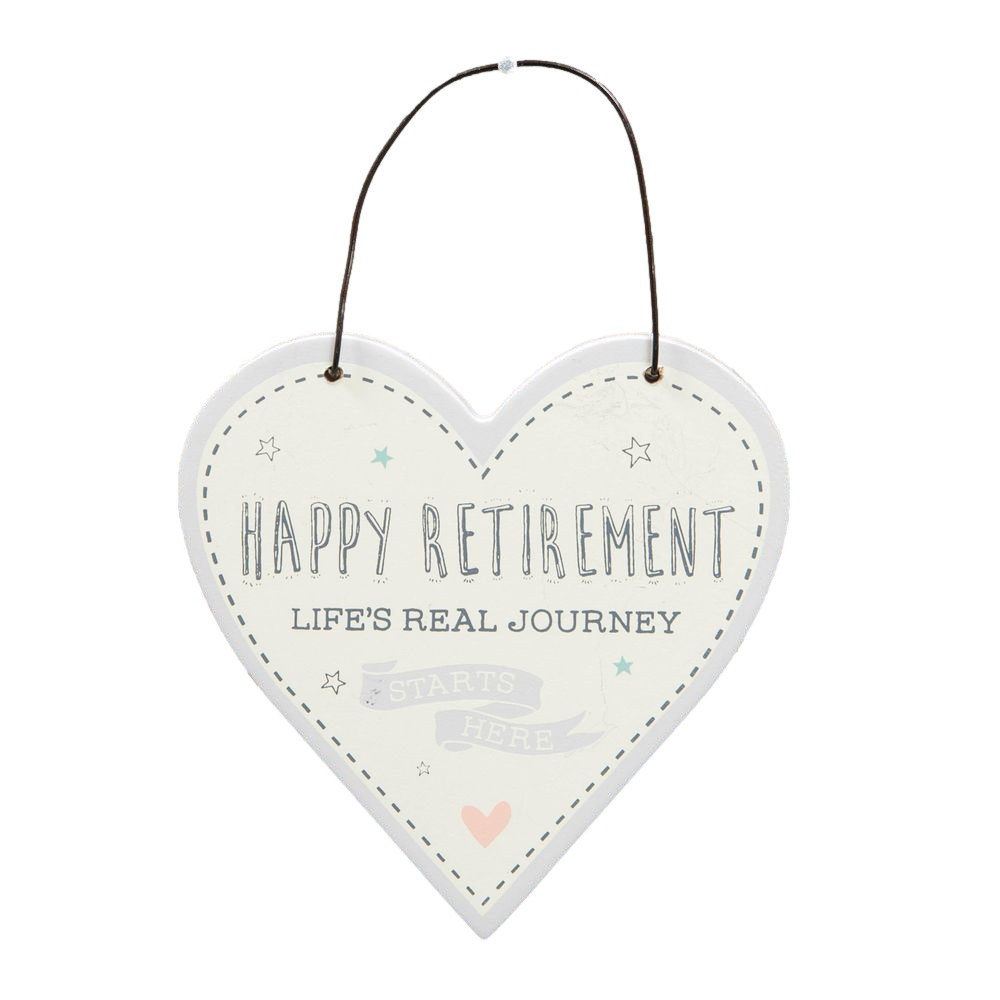 Widdop Happy Retirement Wooden Heart Decorative Plaque