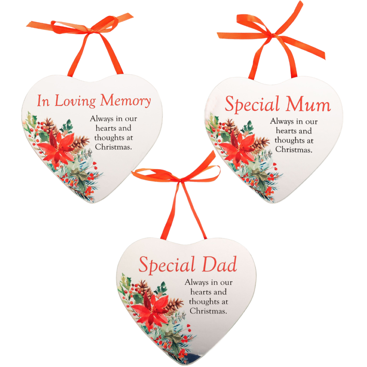 In Loving Memory Christmas Heart Plaques | Gifts Handpicked