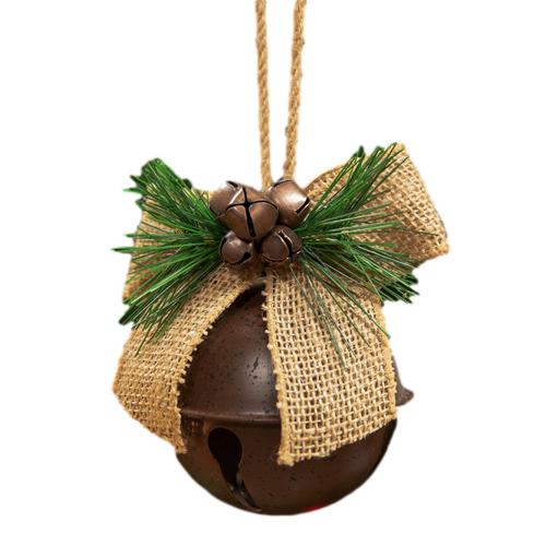 Widdop Gifts Jute Ribbon Festive Bell Christmas Tree Decoration