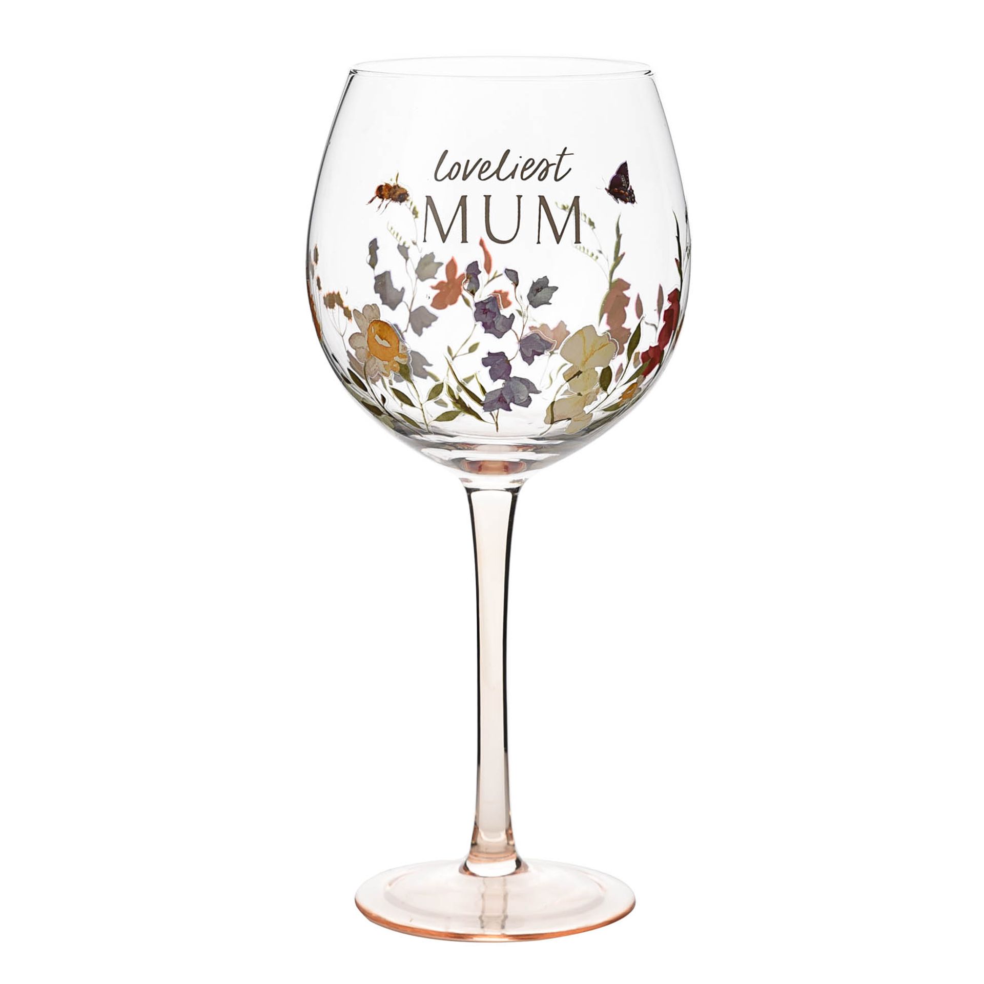 Widdop Loveliest Mum Floral Gin Glass In Gift Box