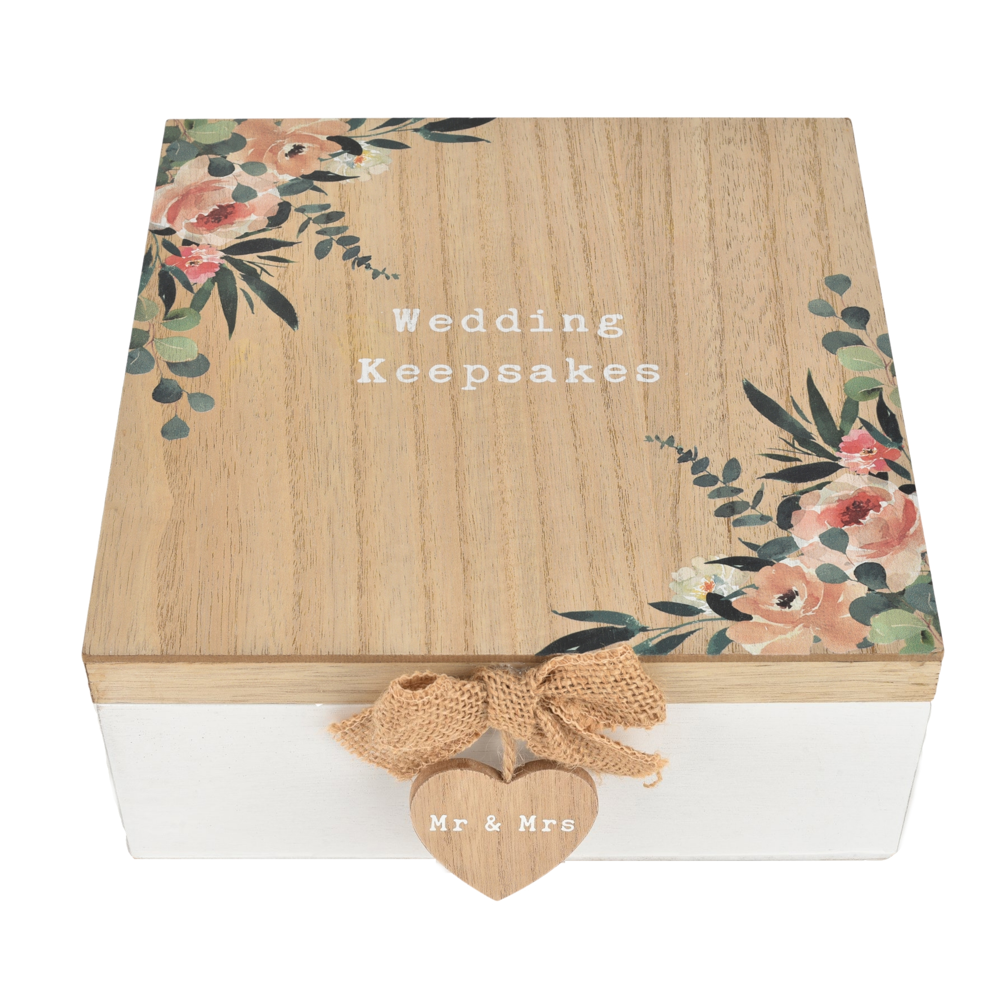 Widdop Love Story Floral Rustic Wedding Keepsakes Box