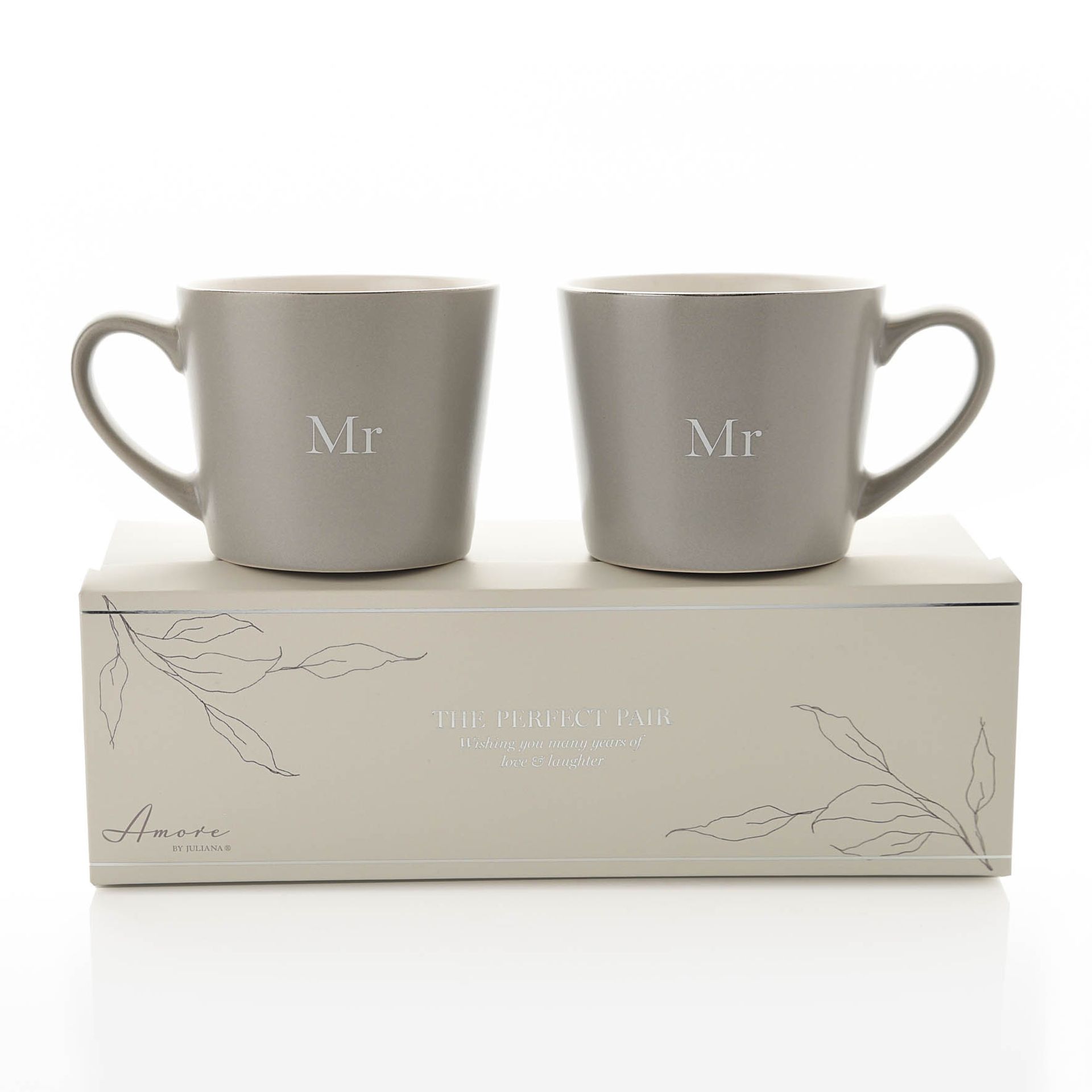 Widdop Amore Mr and Mr Wedding Gift Set of 2 Boxed Mugs