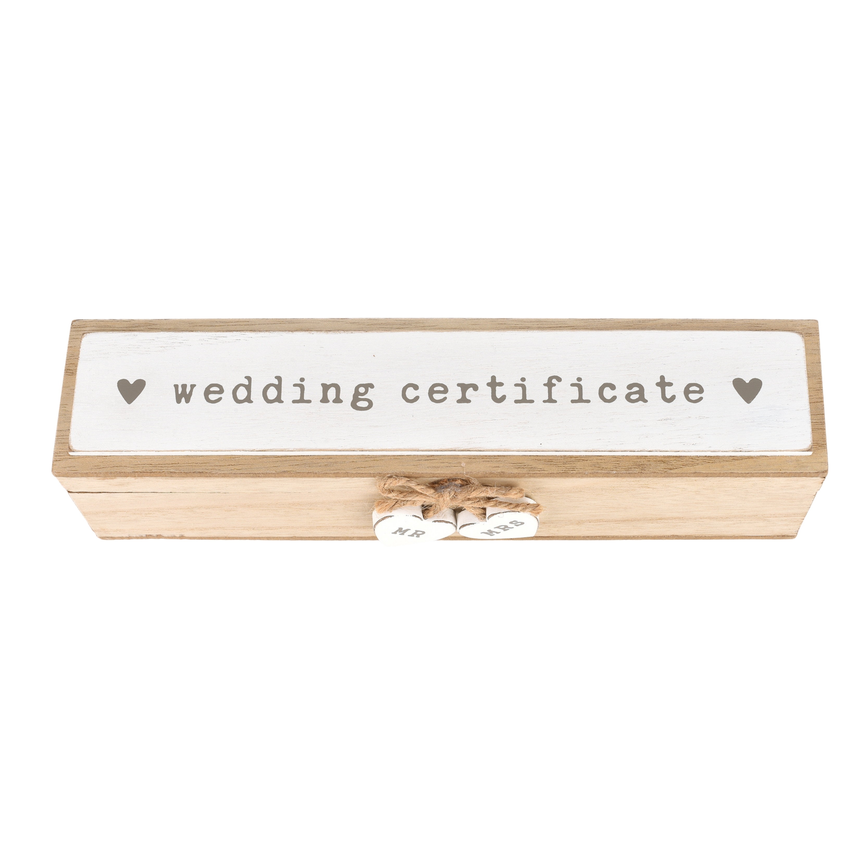 Widdop Love Story Mr and Mrs Wooden Wedding Certificate Keepsake Box