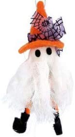 Gisela Graham Wool and Fabric Ghost Hanging Halloween Decoration