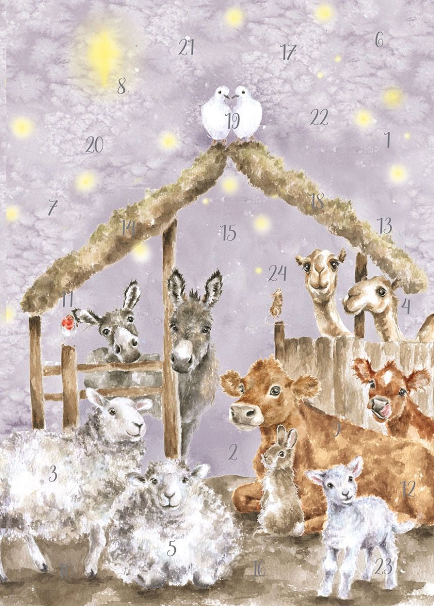 Wrendale Designs Away in a Manger Christmas Advent Calendar Card