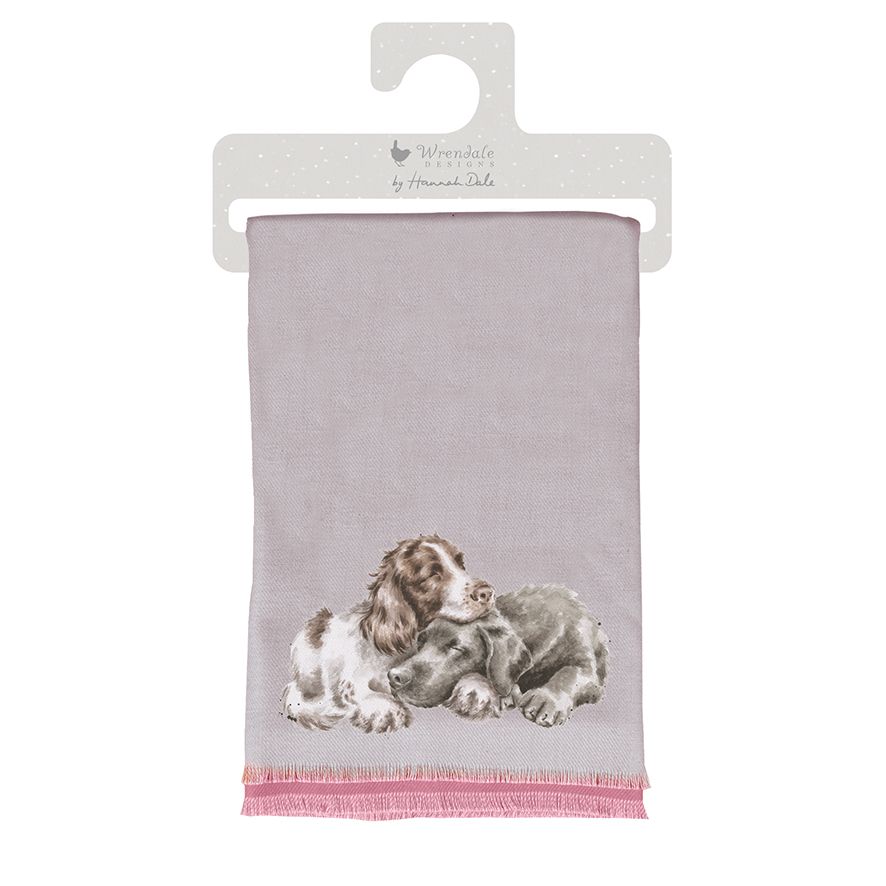 Wrendale Designs Sleeping Dogs Design Winter Scarf with Gift Bag