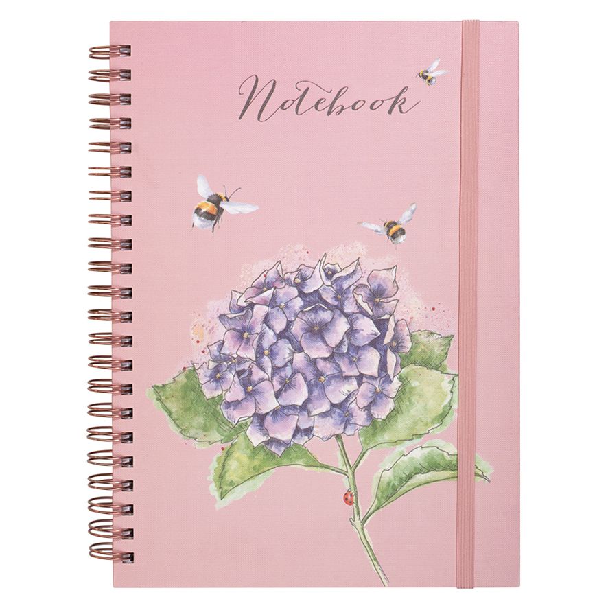 Wrendale Designs A4 Notebook - Bumblebee and Hydrangea Design