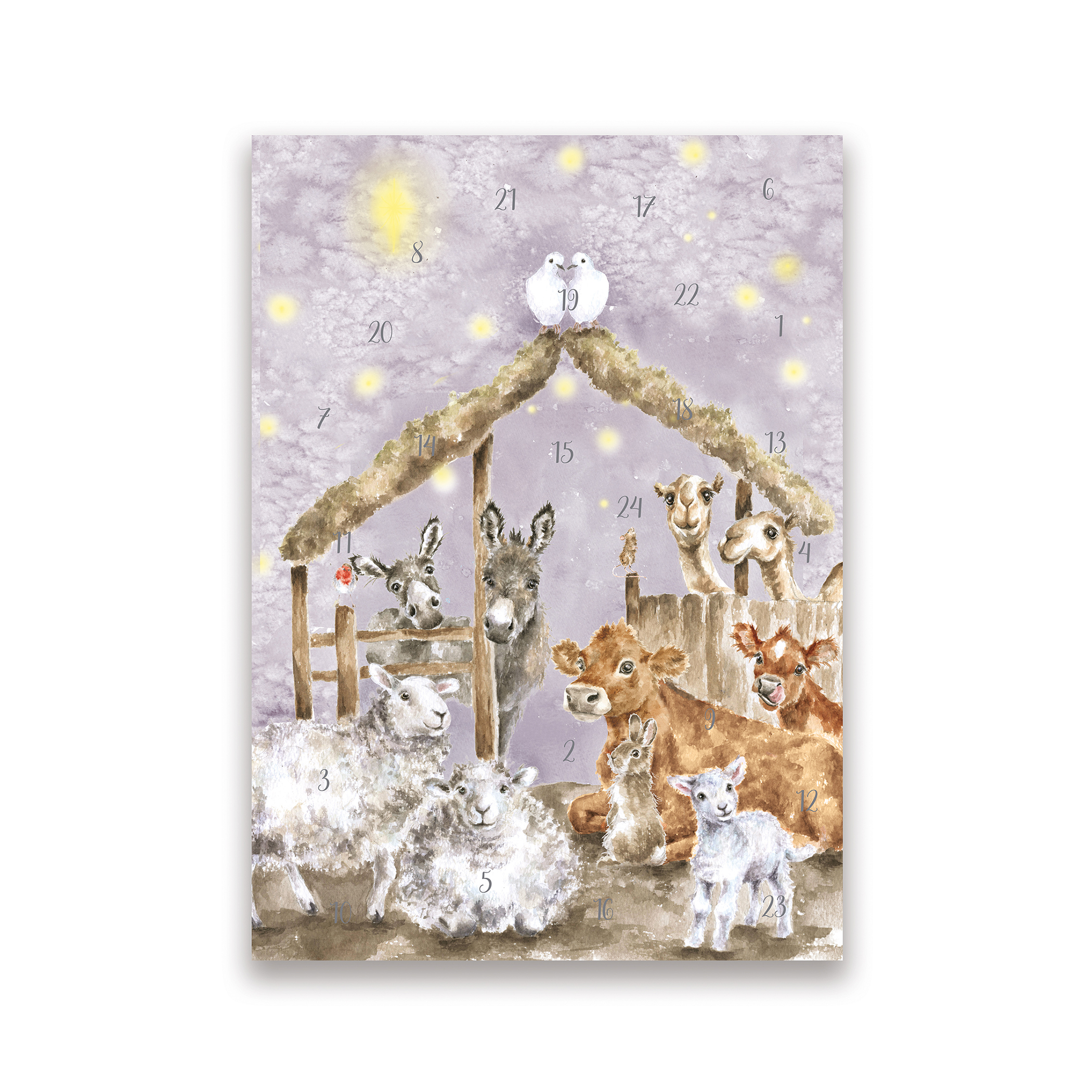 Wrendale Designs Away In A Manger Advent Christmas Card