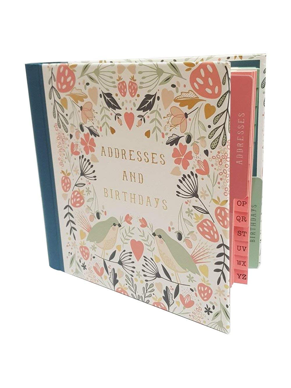 Art File Pretty Floral Birds Address and Birthday Dates Book