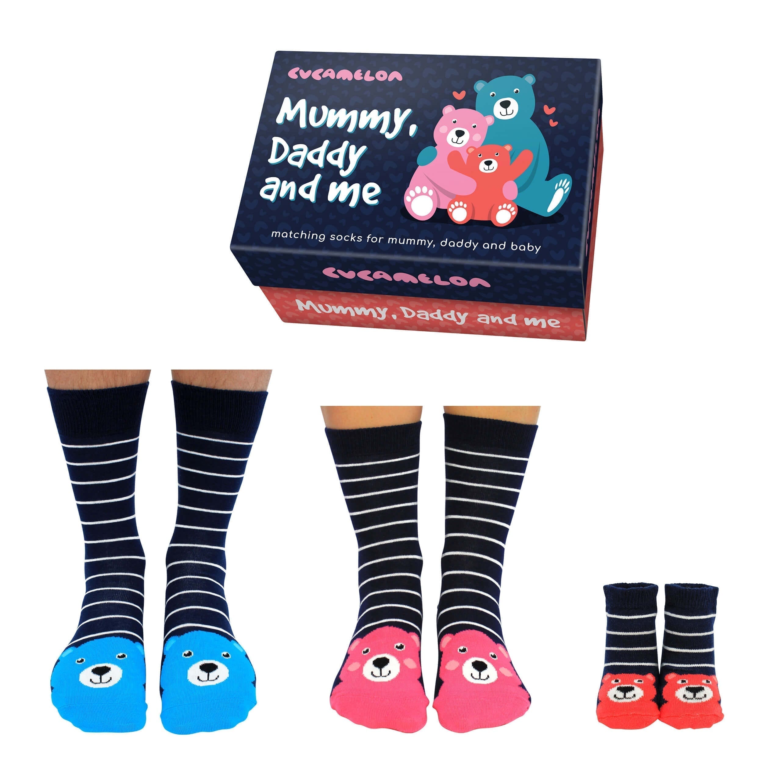 United Oddsocks Cucamelon Mummy, Daddy And Me Matching Sock Gift Set