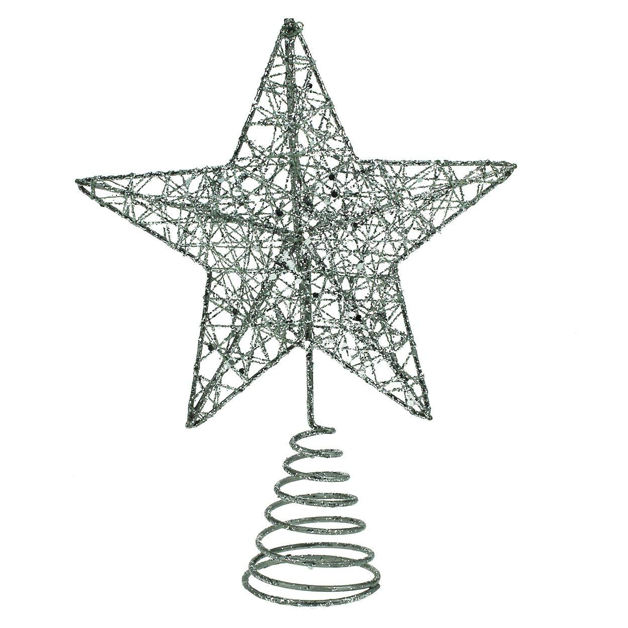 Gisela Graham Silver Christmas Star Tree Topper Feature