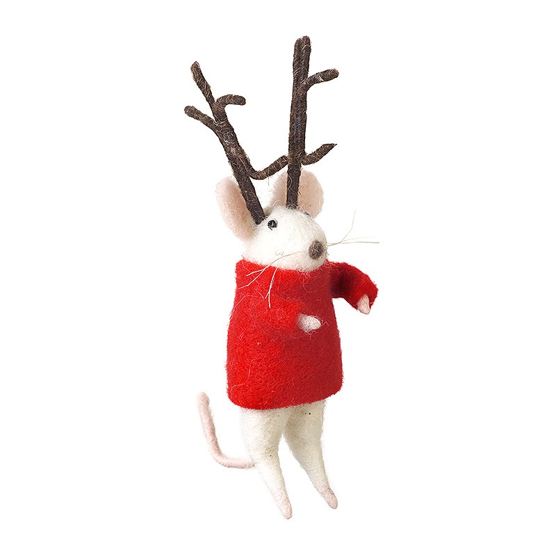 Heaven Sends Mouse With Antlers Christmas  Decoration