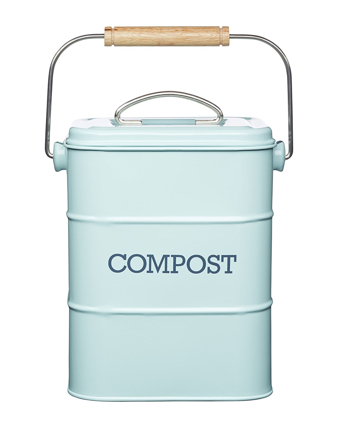 Retro Style Blue Lidded Compost Bucket