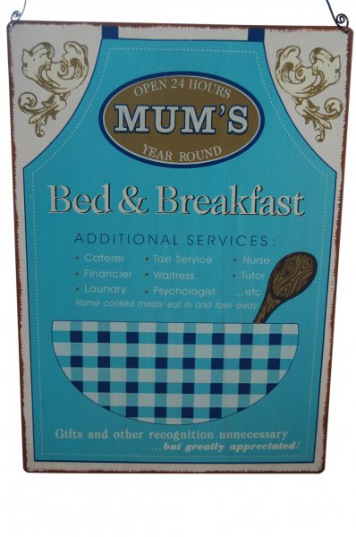 Novelty Mum's Bed and Breakfast Metal Wall Sign