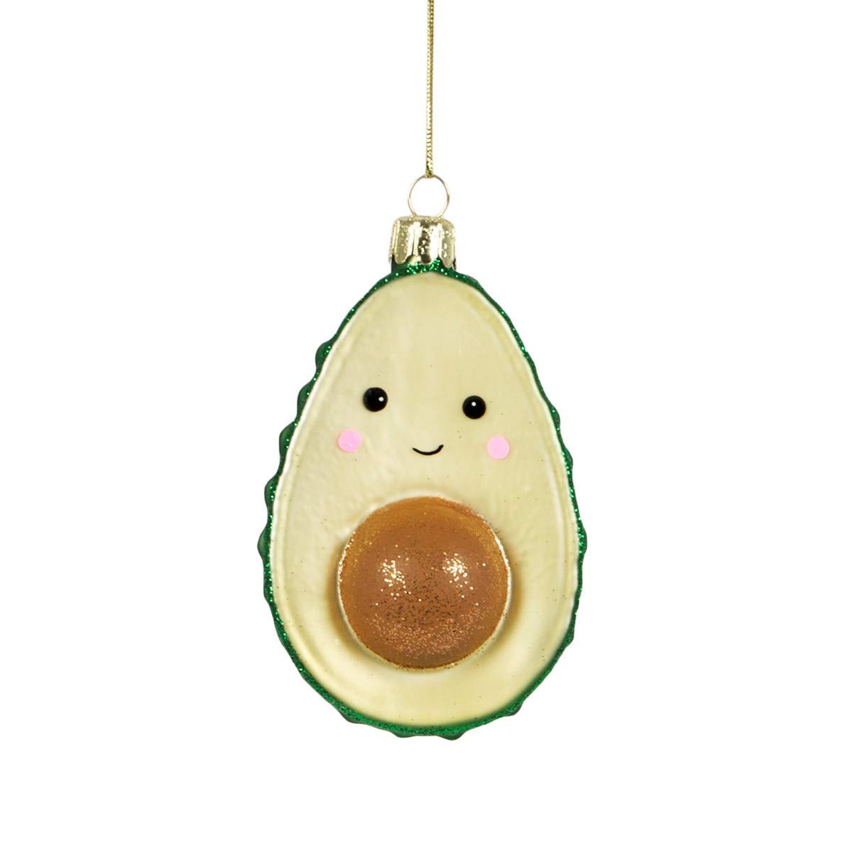 Sass and Belle Sparkly Novelty Avocado Christmas Tree Bauble