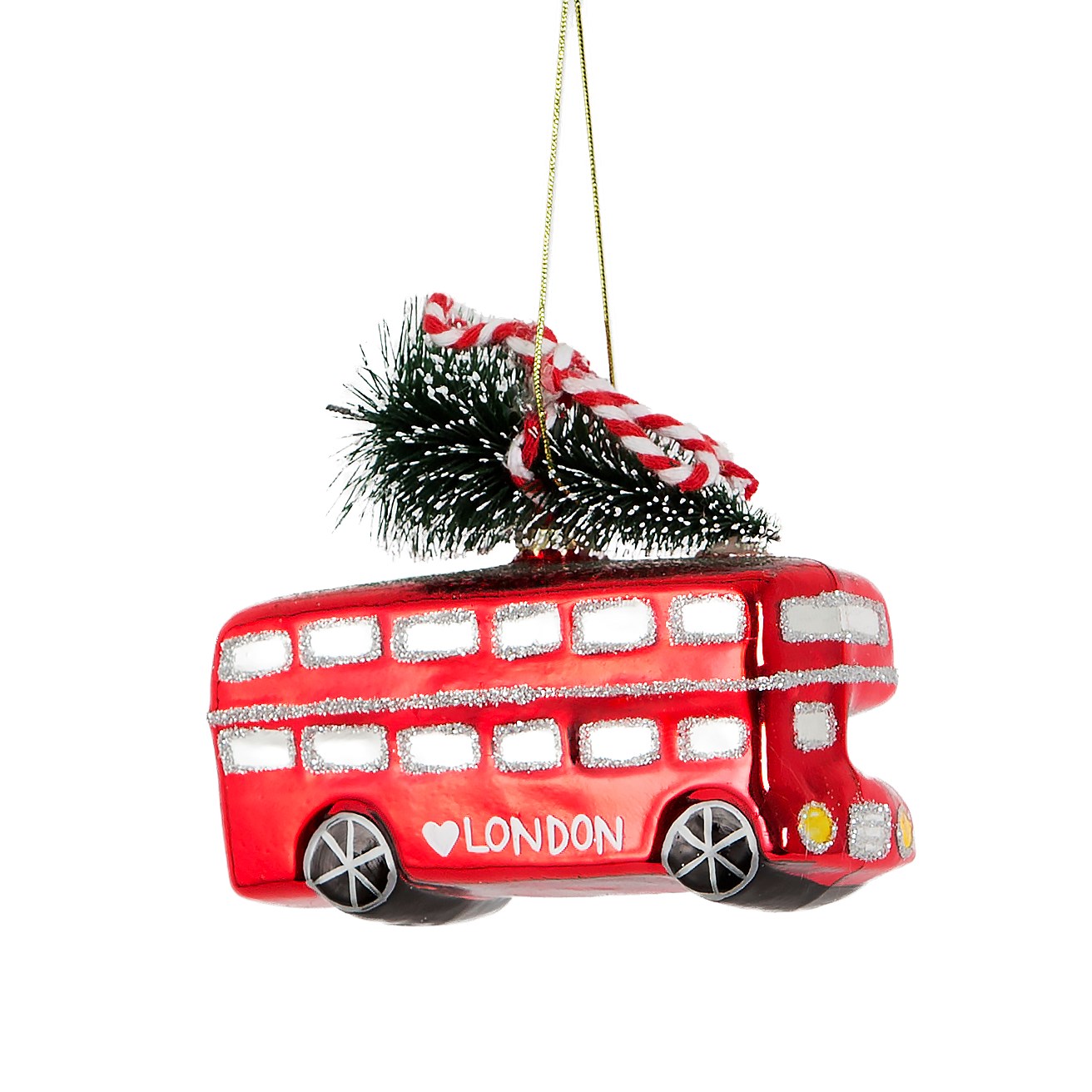 Sass And Belle Christmas in London Bus Hanging Decoration