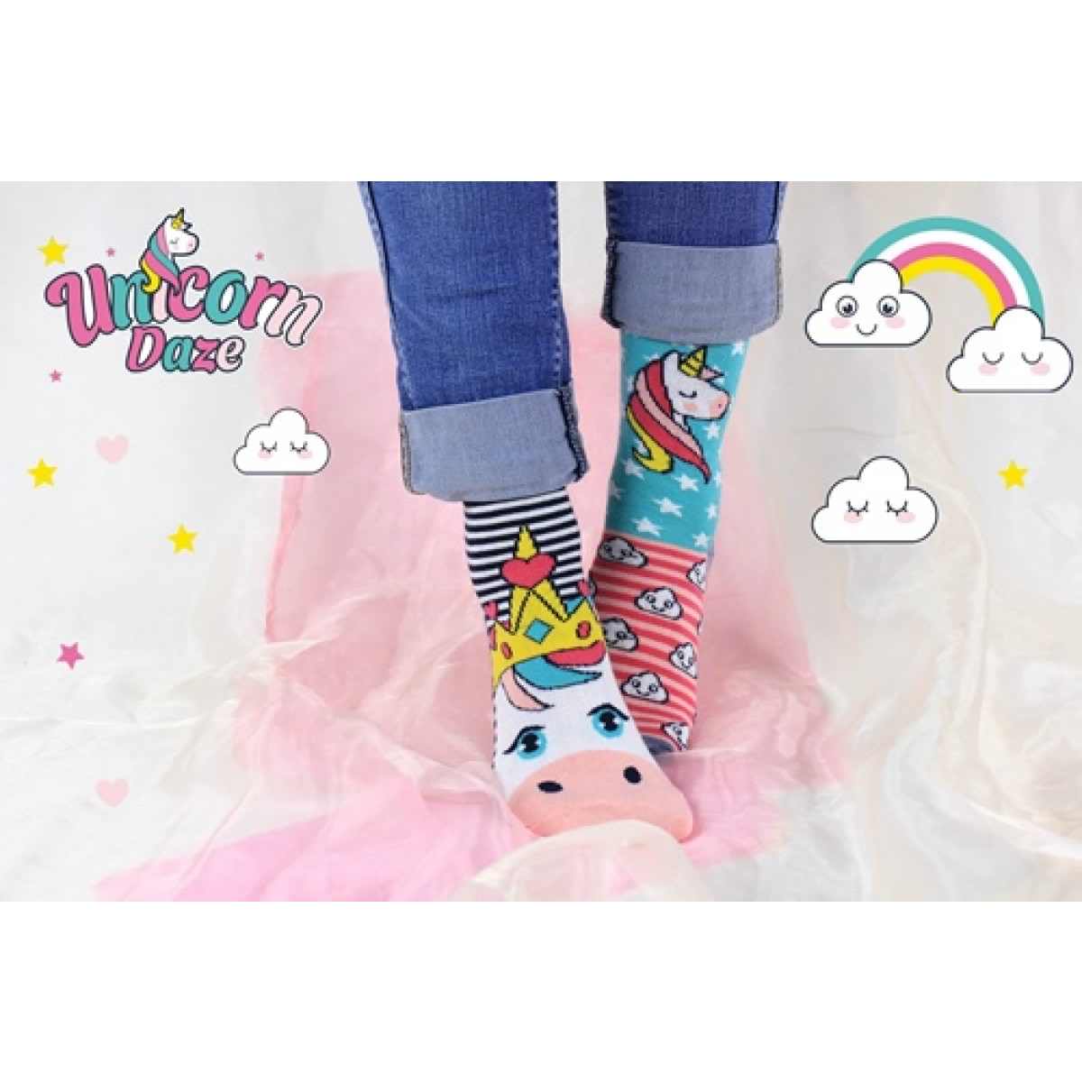 United Oddsocks Childrens Novelty Unicorn Daze Socks - Size 12-5.5