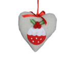 Gisela Graham Fabric Heart With Pudding Feature